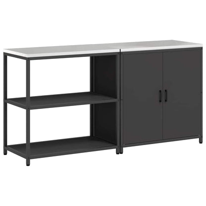 Set di Stoccaggio per Cucina con lo scaffale 2 pcs Nero
