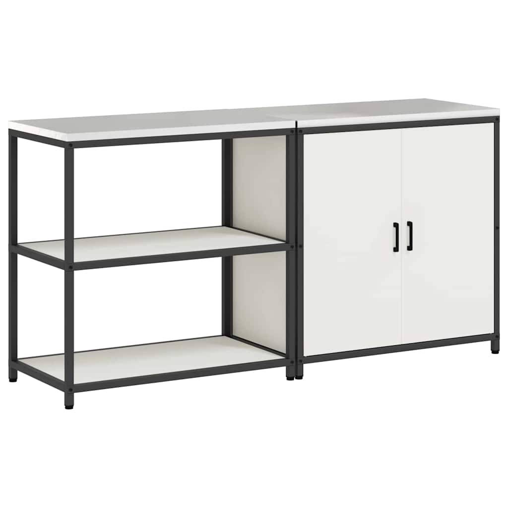 Set di Stoccaggio per Cucina con lo scaffale 2 pcs Bianco