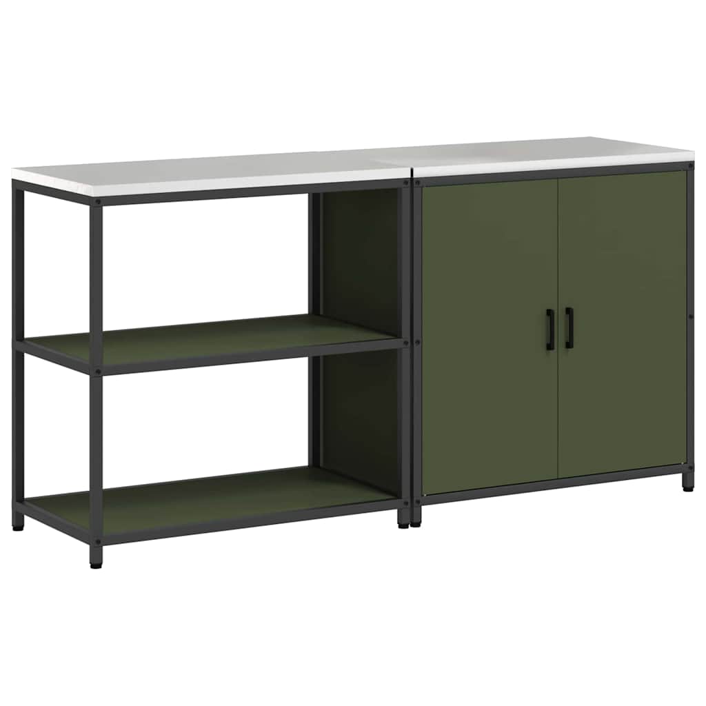 Set di Stoccaggio per Cucina con lo scaffale 2 pcs Verde oliva