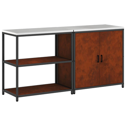 Set di Stoccaggio per Cucina con lo scaffale 2 pcs Ruggine