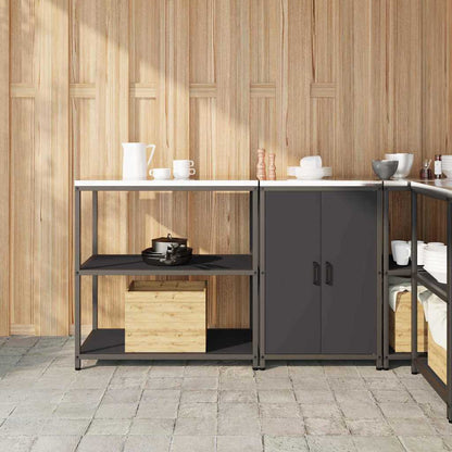 Set di Stoccaggio per Cucina con lo scaffale 2 pcs Nero