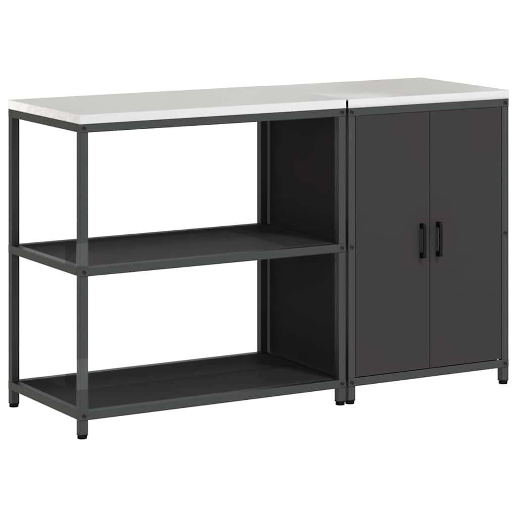 Set di Stoccaggio per Cucina con lo scaffale 2 pcs Nero