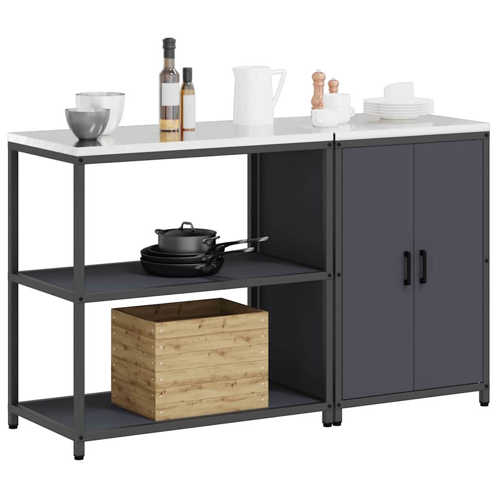 Set di Stoccaggio per Cucina con lo scaffale 2 pcs Antracite