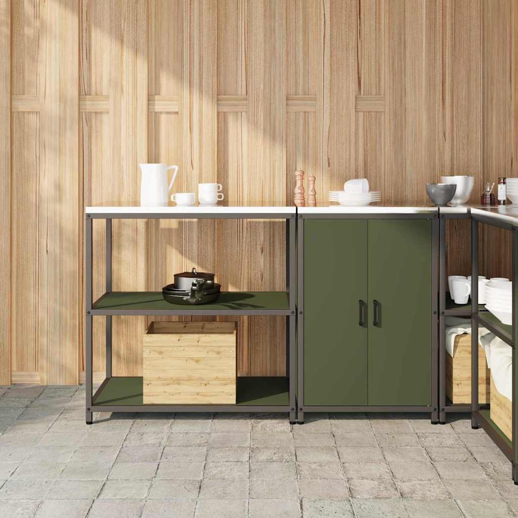 Set di Stoccaggio per Cucina con lo scaffale 2 pcs Verde oliva