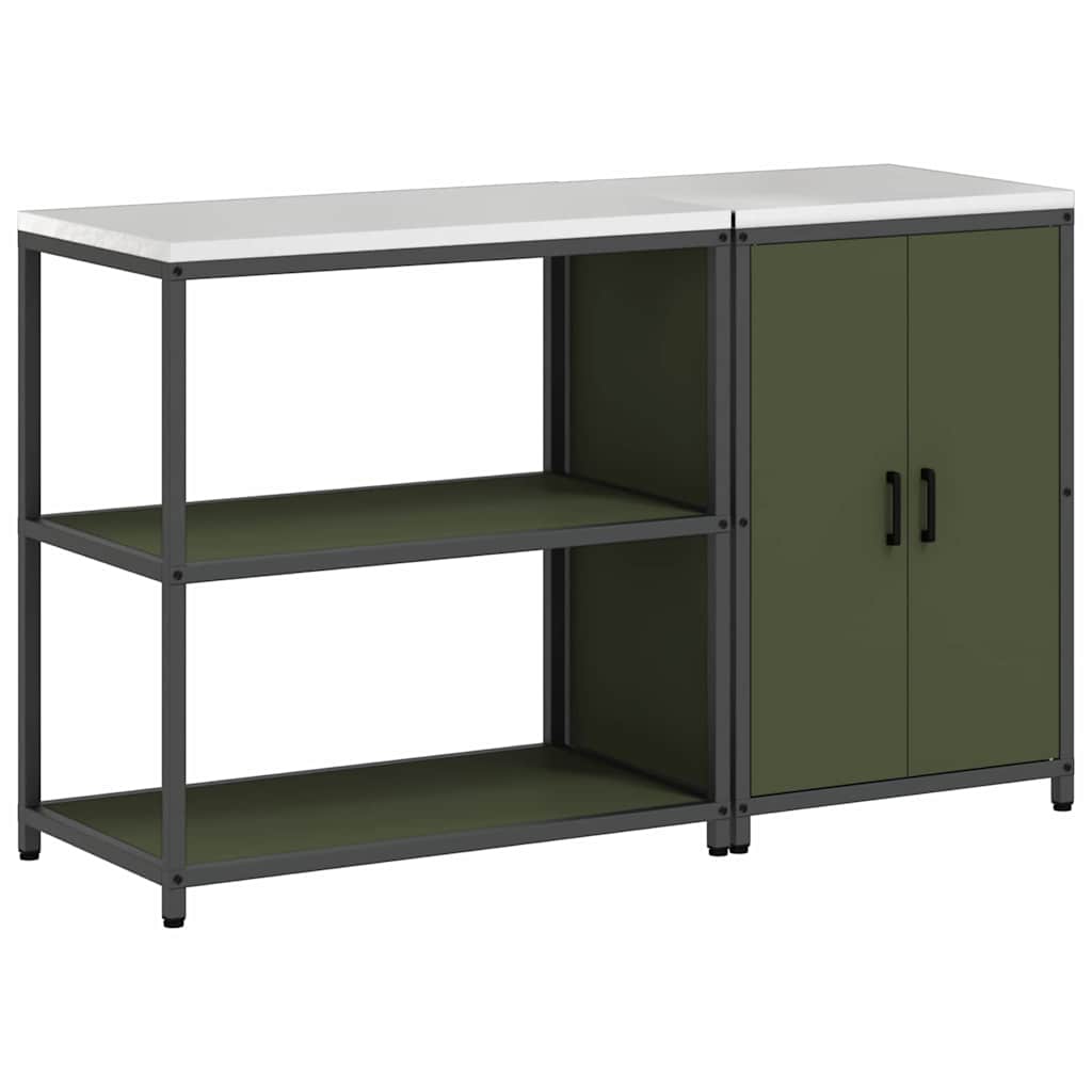 Set di Stoccaggio per Cucina con lo scaffale 2 pcs Verde oliva