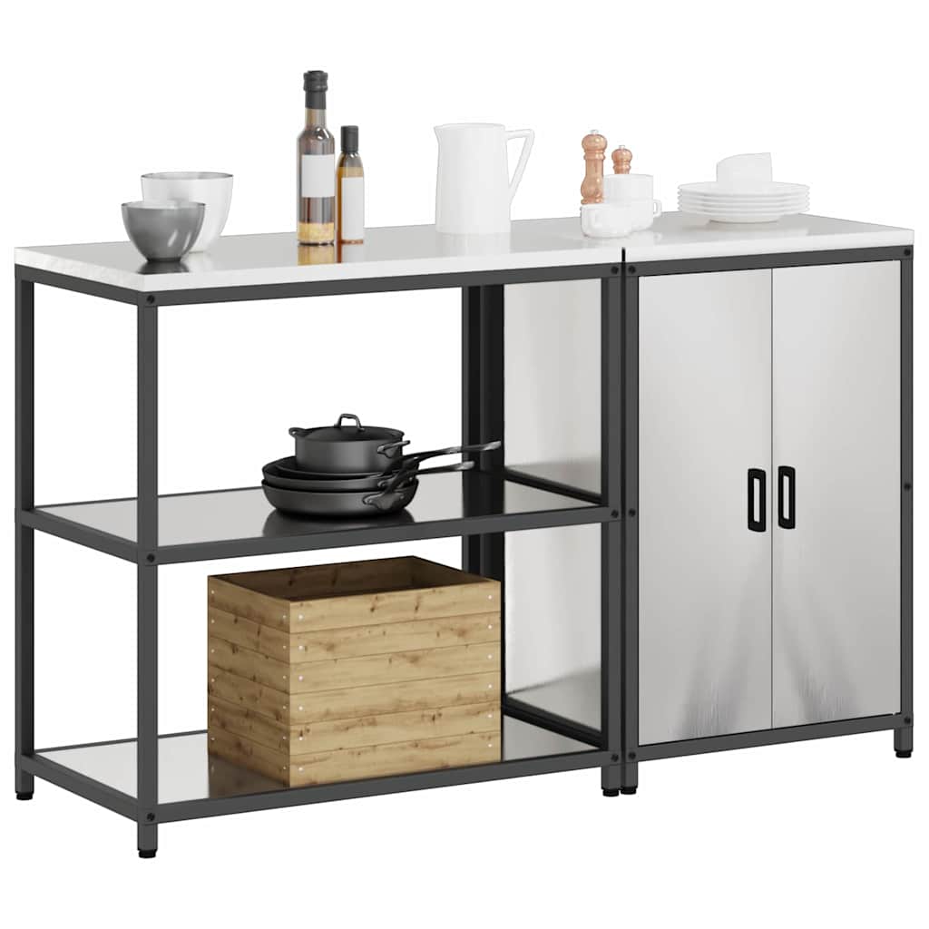 Set di Stoccaggio per Cucina 2 pcs Argento Acciaio inossidabile