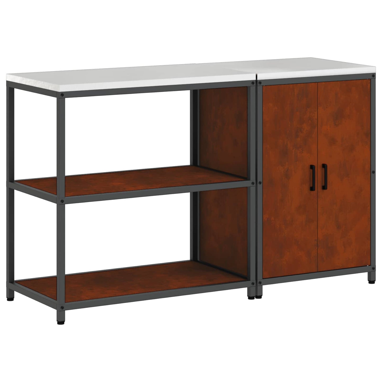 Set di Stoccaggio per Cucina con lo scaffale 2 pcs Ruggine