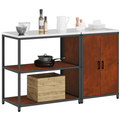 Set di Stoccaggio per Cucina con lo scaffale 2 pcs Ruggine