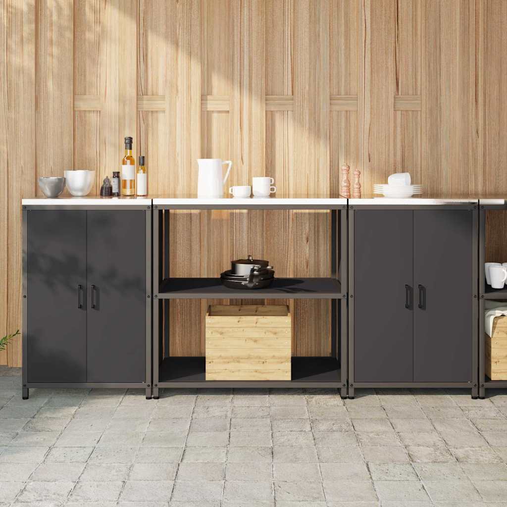 Set di Stoccaggio per Cucina con lo scaffale 3 pcs Nero