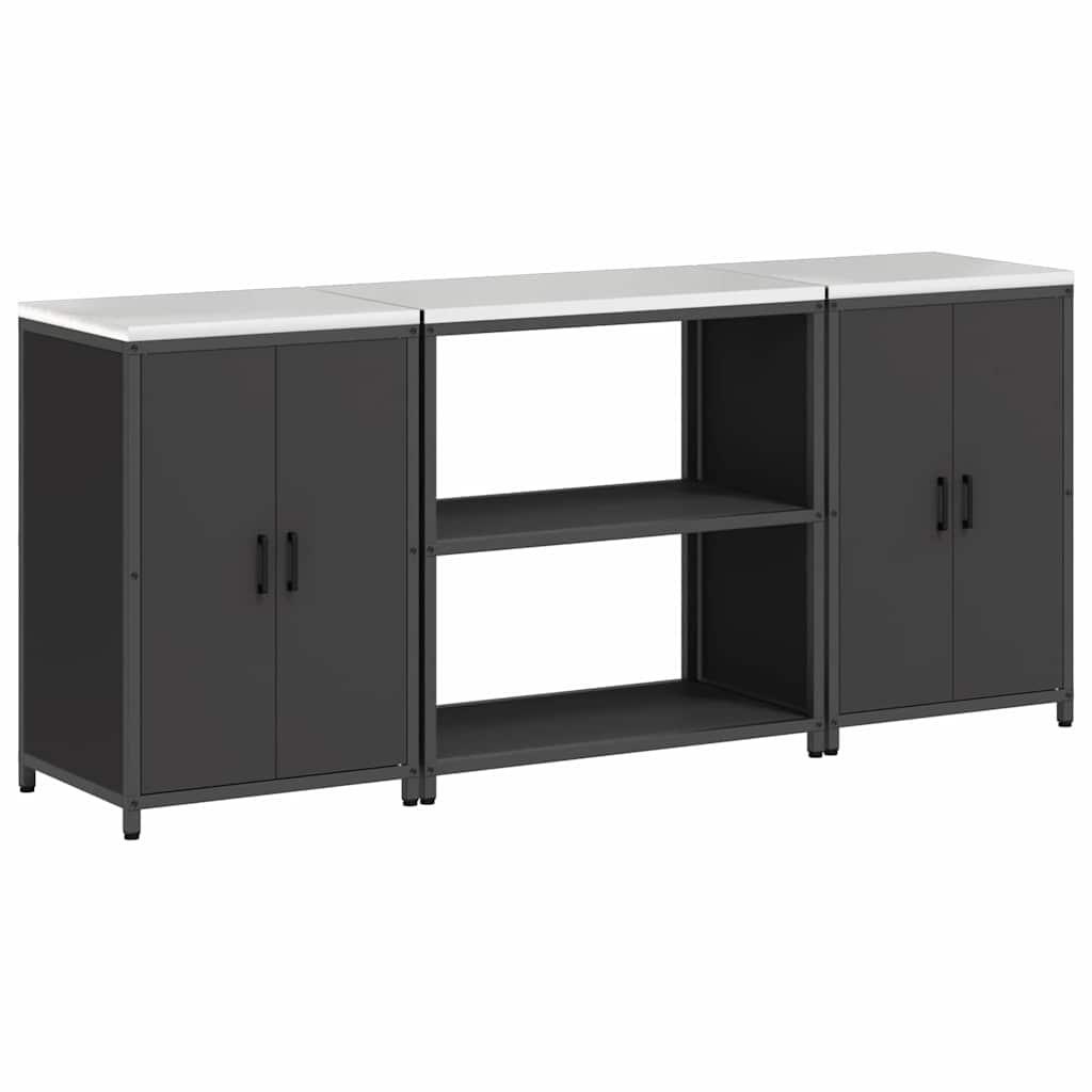 Set di Stoccaggio per Cucina con lo scaffale 3 pcs Nero