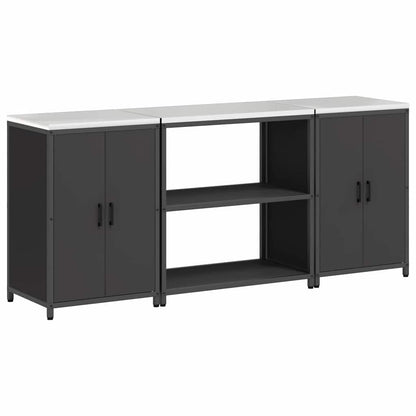 Set di Stoccaggio per Cucina con lo scaffale 3 pcs Nero