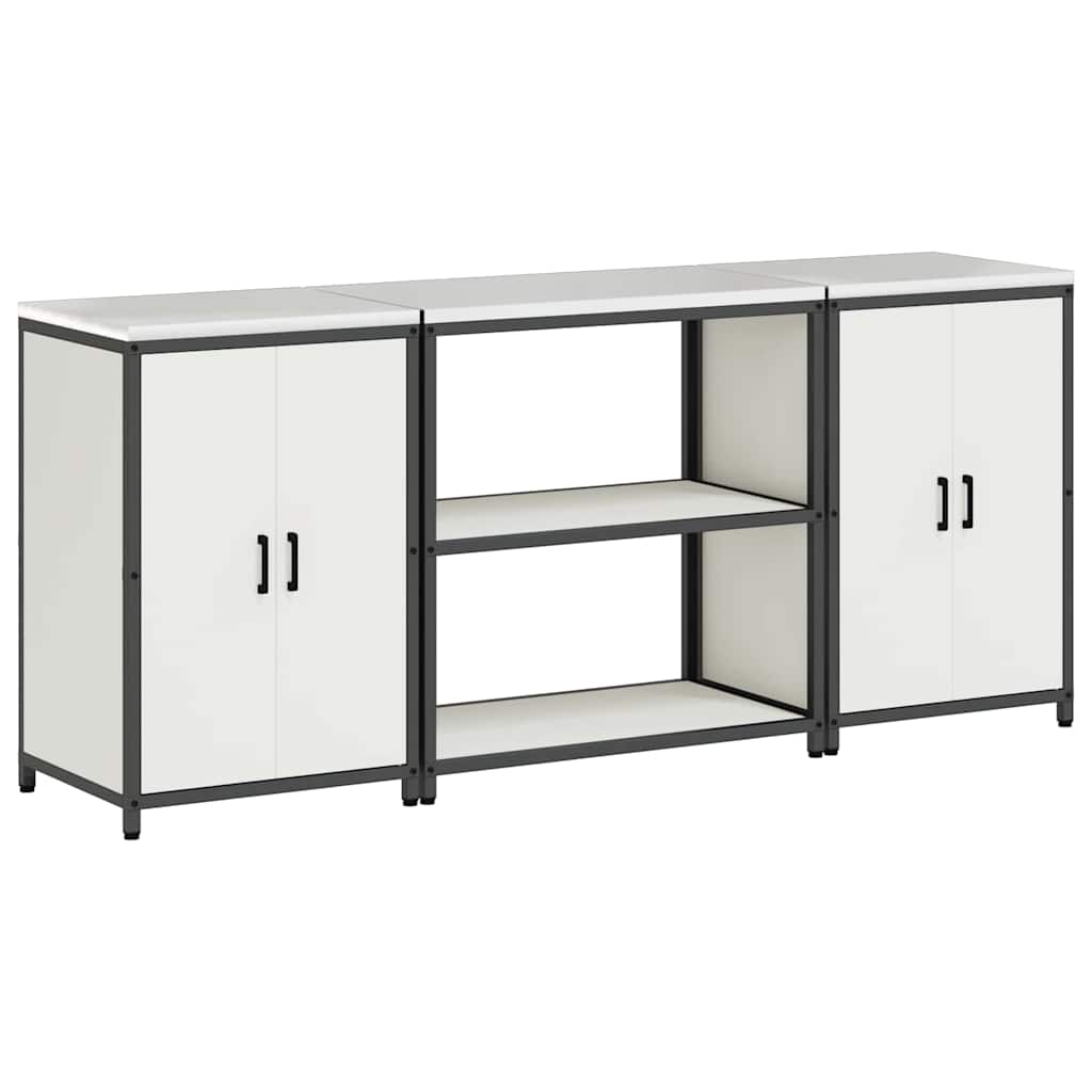 Set di Stoccaggio per Cucina con lo scaffale 3 pcs Bianco