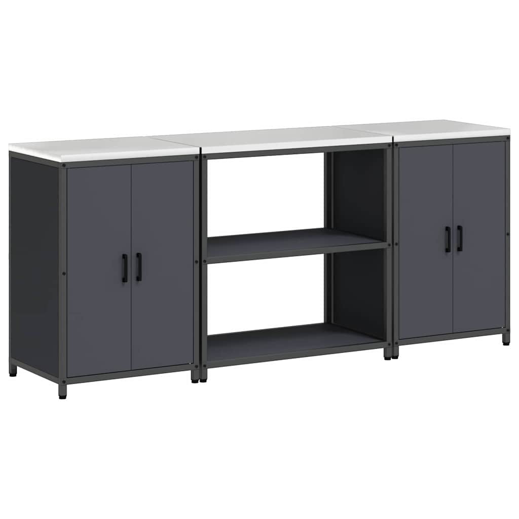 Set di Stoccaggio per Cucina con lo scaffale 3 pcs Antracite