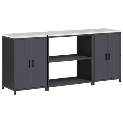 Set di Stoccaggio per Cucina con lo scaffale 3 pcs Antracite