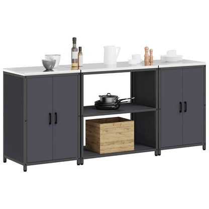 Set di Stoccaggio per Cucina con lo scaffale 3 pcs Antracite