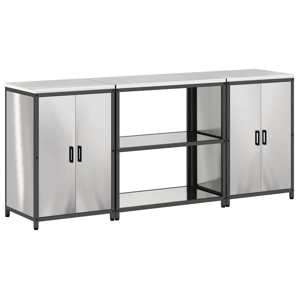 Set di Stoccaggio per Cucina 3 pcs Argento Acciaio inossidabile