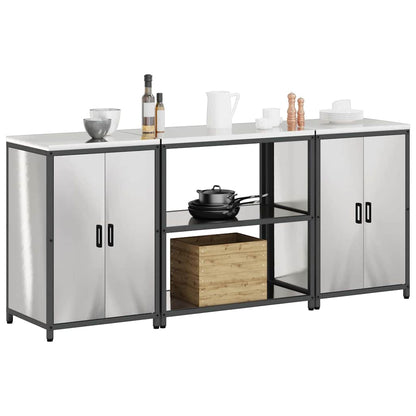 Set di Stoccaggio per Cucina 3 pcs Argento Acciaio inossidabile