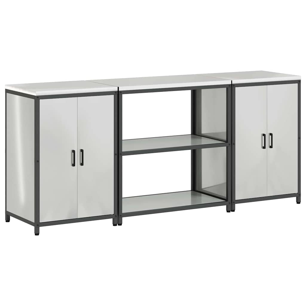 Set di Stoccaggio per Cucina 3 pcs Argento Acciaio zincato