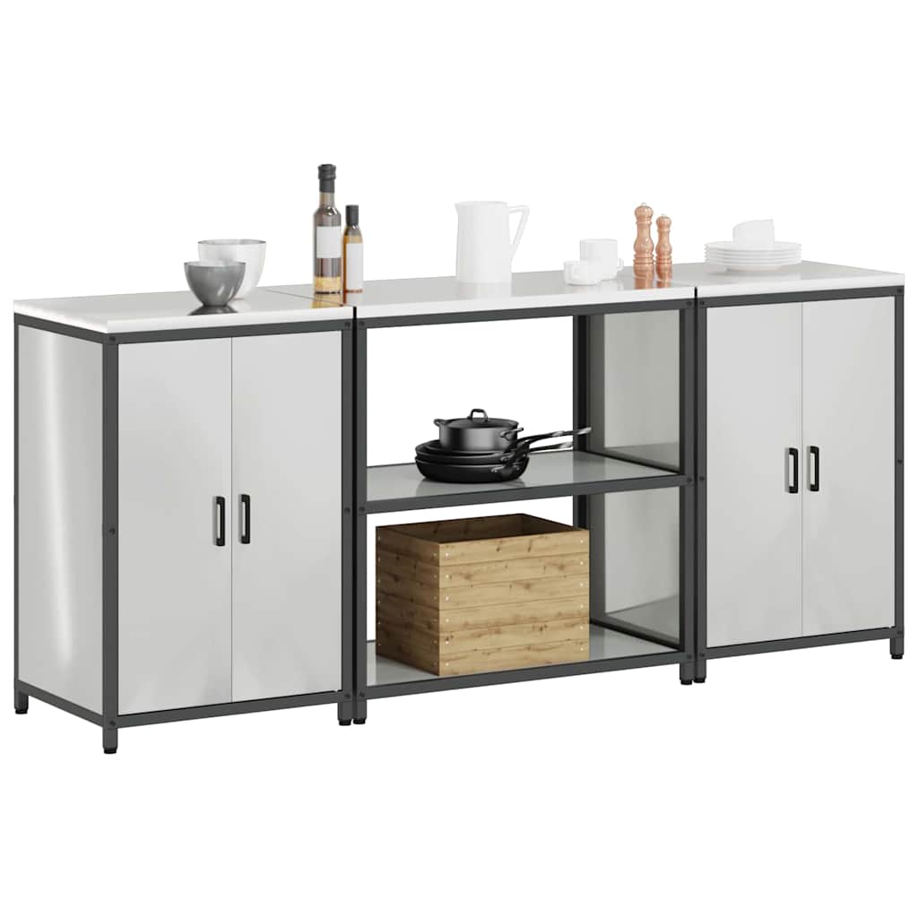 Set di Stoccaggio per Cucina 3 pcs Argento Acciaio zincato
