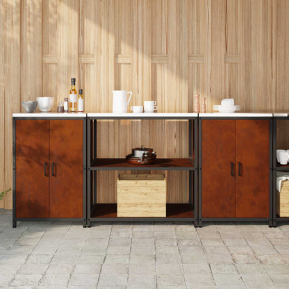 Set di Stoccaggio per Cucina con lo scaffale 3 pcs Ruggine