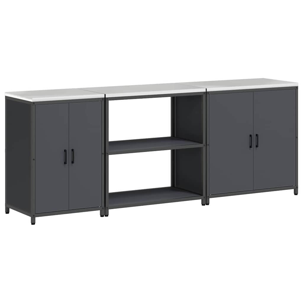 Set di Stoccaggio per Cucina Altro 3 pcs Antracite Acciaio