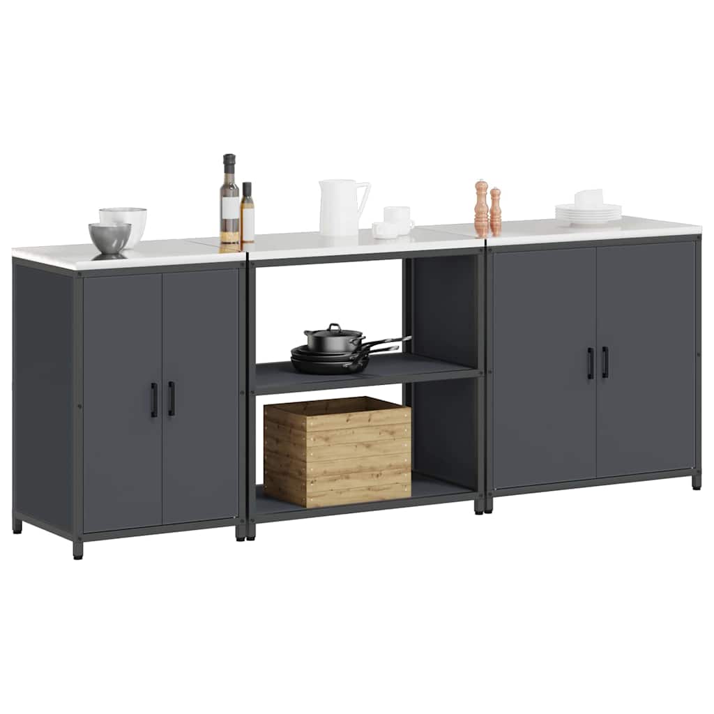 Set di Stoccaggio per Cucina Altro 3 pcs Antracite Acciaio