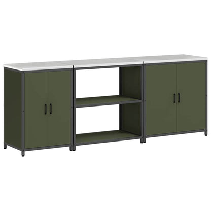 Set di Stoccaggio per Cucina Altro 3 pcs Verde oliva Acciaio