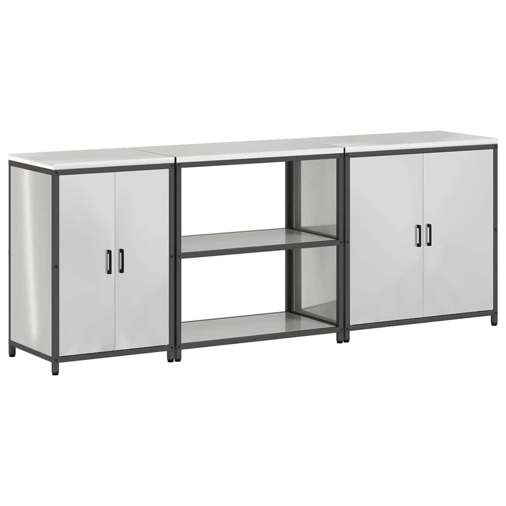 Set di Stoccaggio per Cucina 3 pcs Argento Acciaio zincato