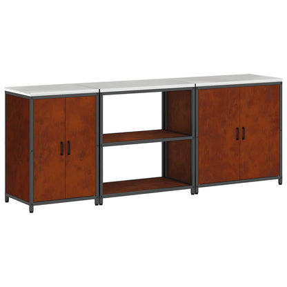 Set di Stoccaggio per Cucina con lo scaffale 3 pcs Ruggine