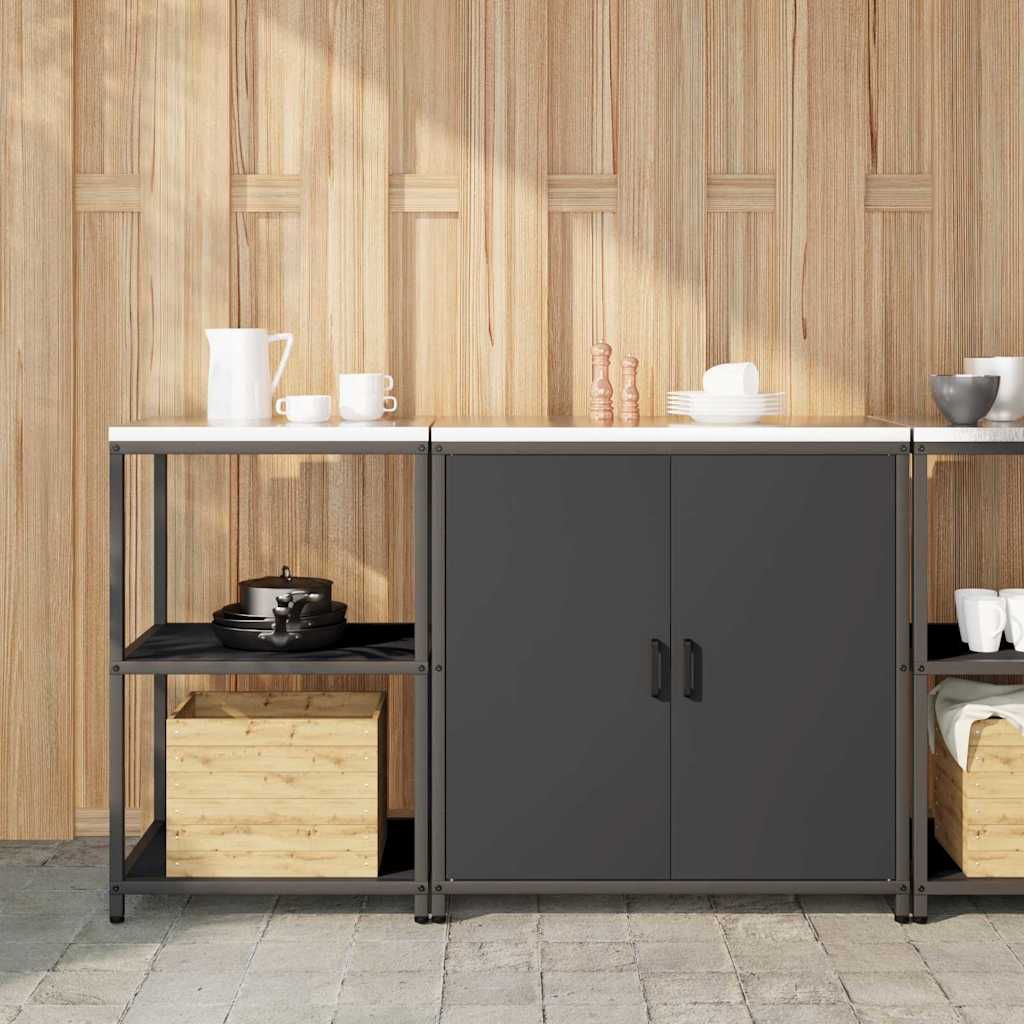 Set di Stoccaggio per Cucina con lo scaffale 2 pcs Nero