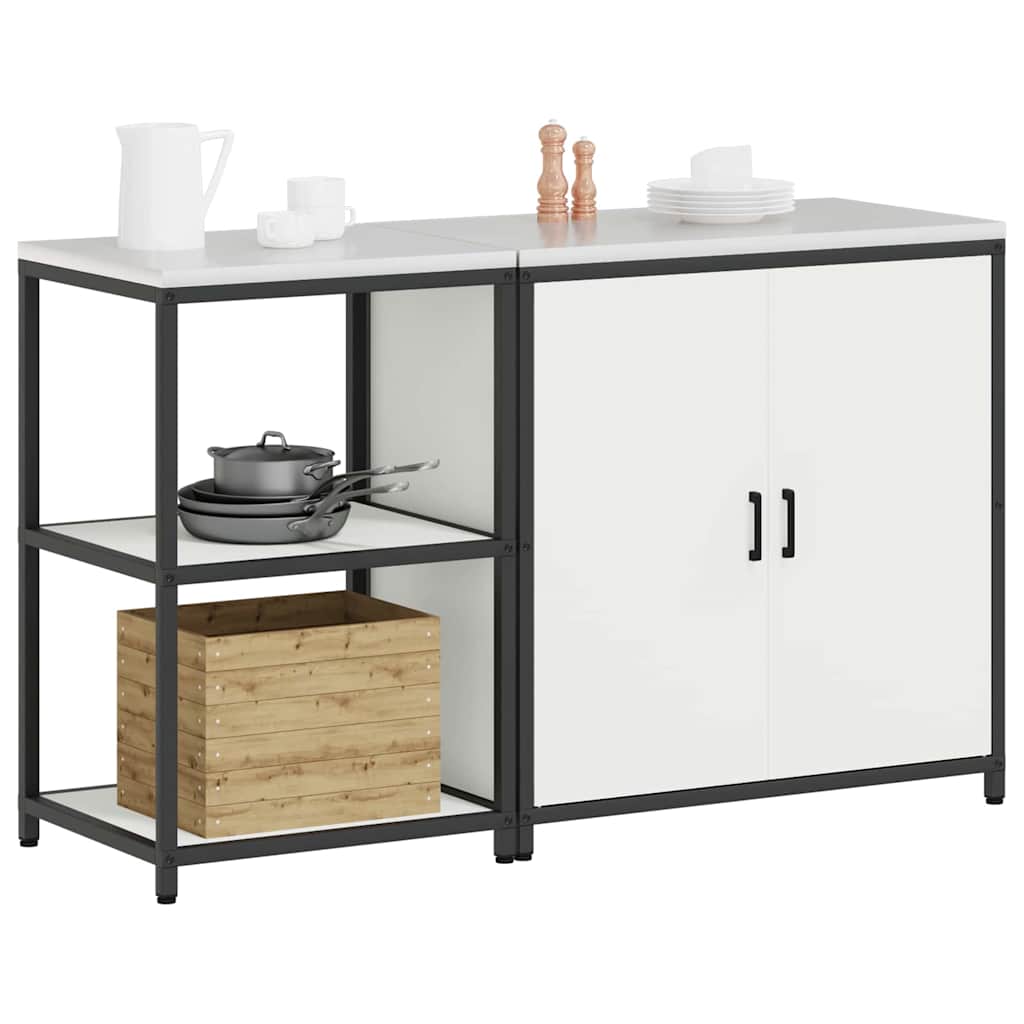 Set di Stoccaggio per Cucina con lo scaffale 2 pcs Bianco