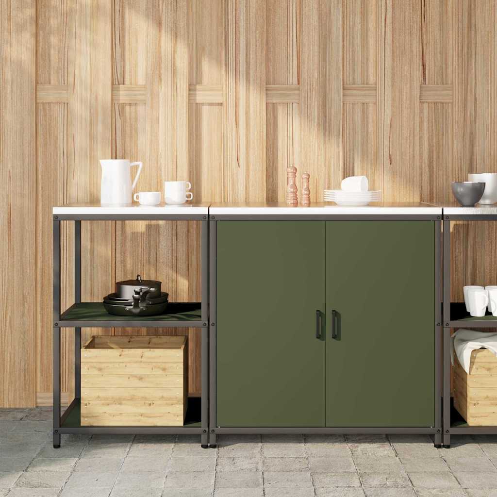 Set di Stoccaggio per Cucina con lo scaffale 2 pcs Verde oliva