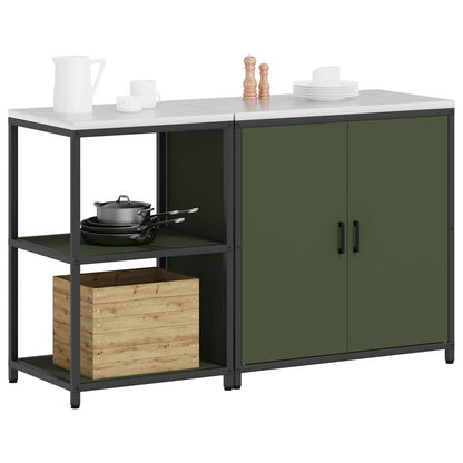 Set di Stoccaggio per Cucina con lo scaffale 2 pcs Verde oliva