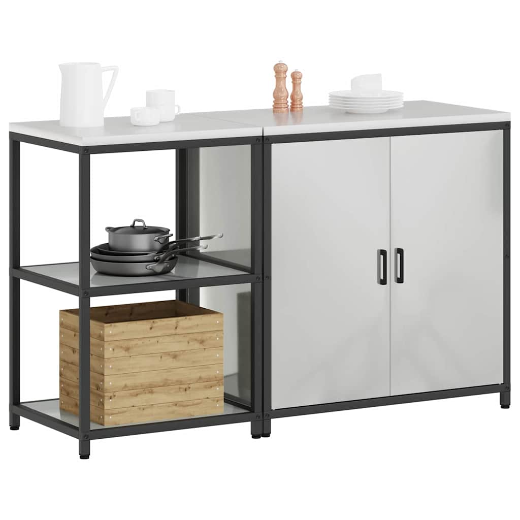 Set di Stoccaggio per Cucina 2 pcs Argento Acciaio zincato