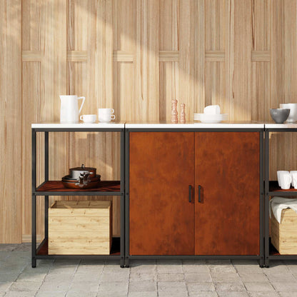 Set di Stoccaggio per Cucina con lo scaffale 2 pcs Ruggine