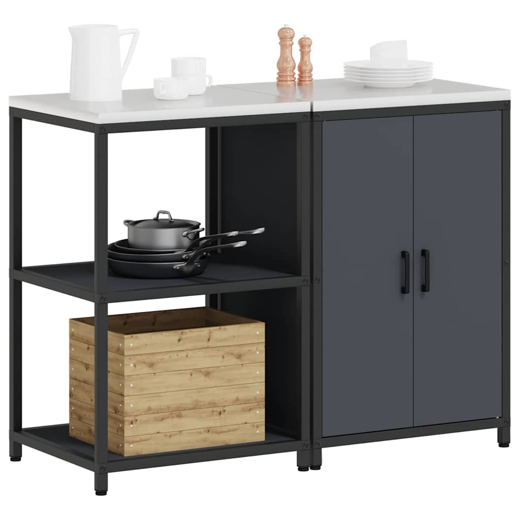 Set di Stoccaggio per Cucina con lo scaffale 2 pcs Antracite