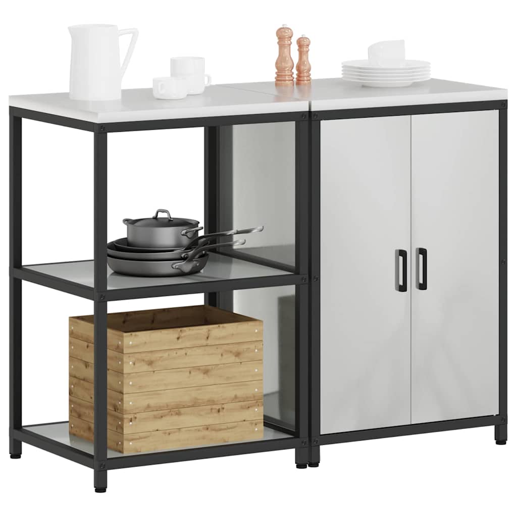 Set di Stoccaggio per Cucina 2 pcs Argento Acciaio zincato