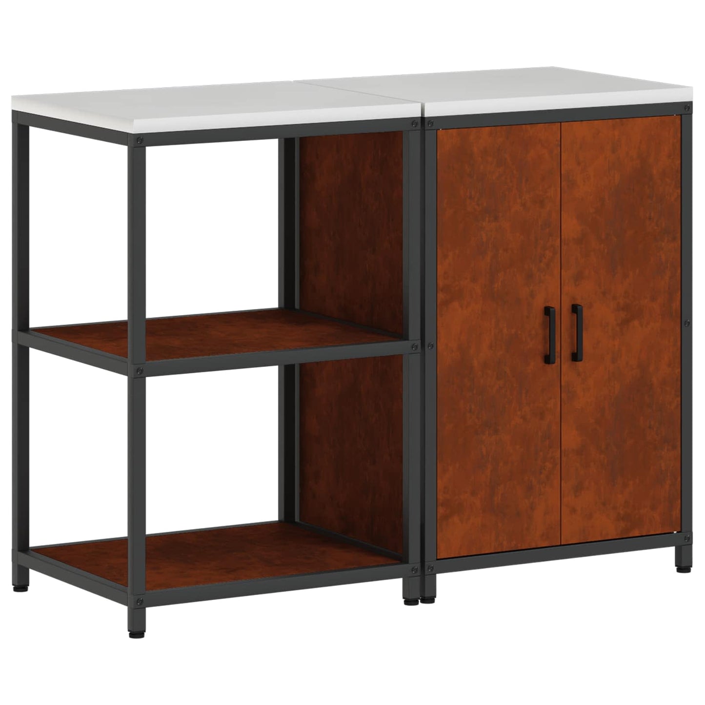 Set di Stoccaggio per Cucina con lo scaffale 2 pcs Ruggine