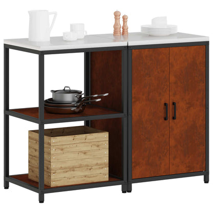 Set di Stoccaggio per Cucina con lo scaffale 2 pcs Ruggine
