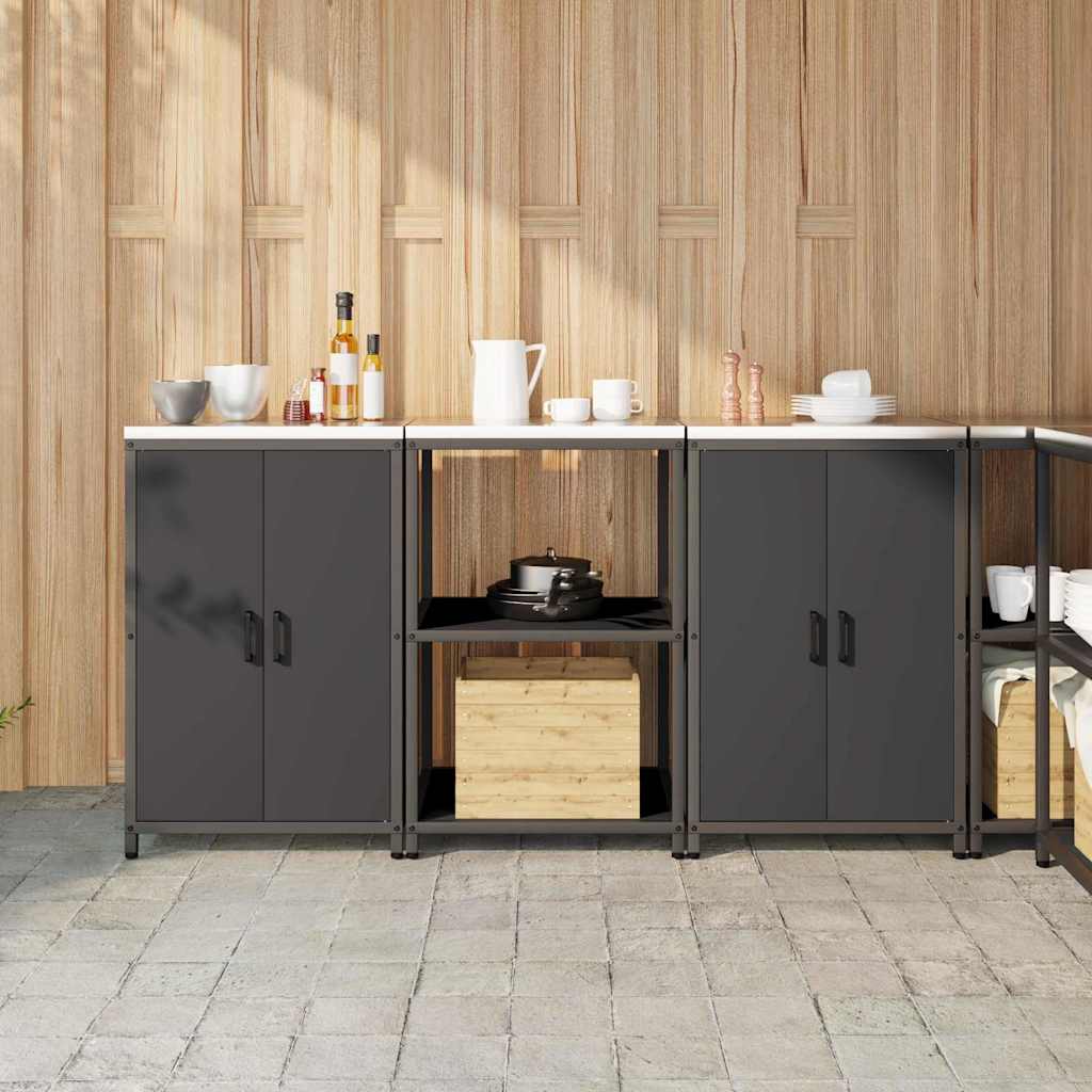 Set di Stoccaggio per Cucina con lo scaffale 3 pcs Nero