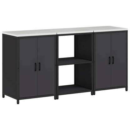 Set di Stoccaggio per Cucina con lo scaffale 3 pcs Nero