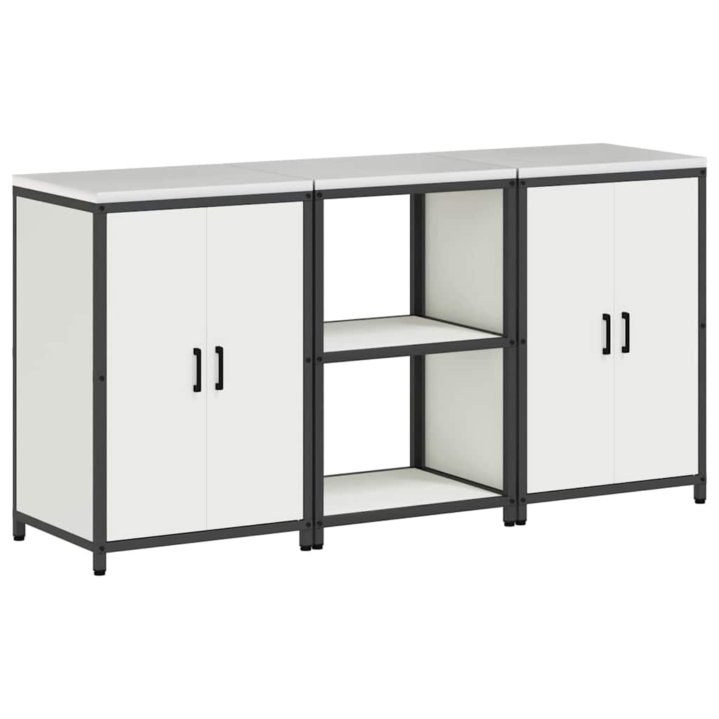 Set di Stoccaggio per Cucina con lo scaffale 3 pcs Bianco