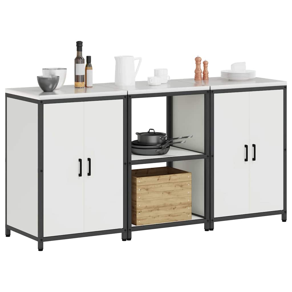Set di Stoccaggio per Cucina con lo scaffale 3 pcs Bianco