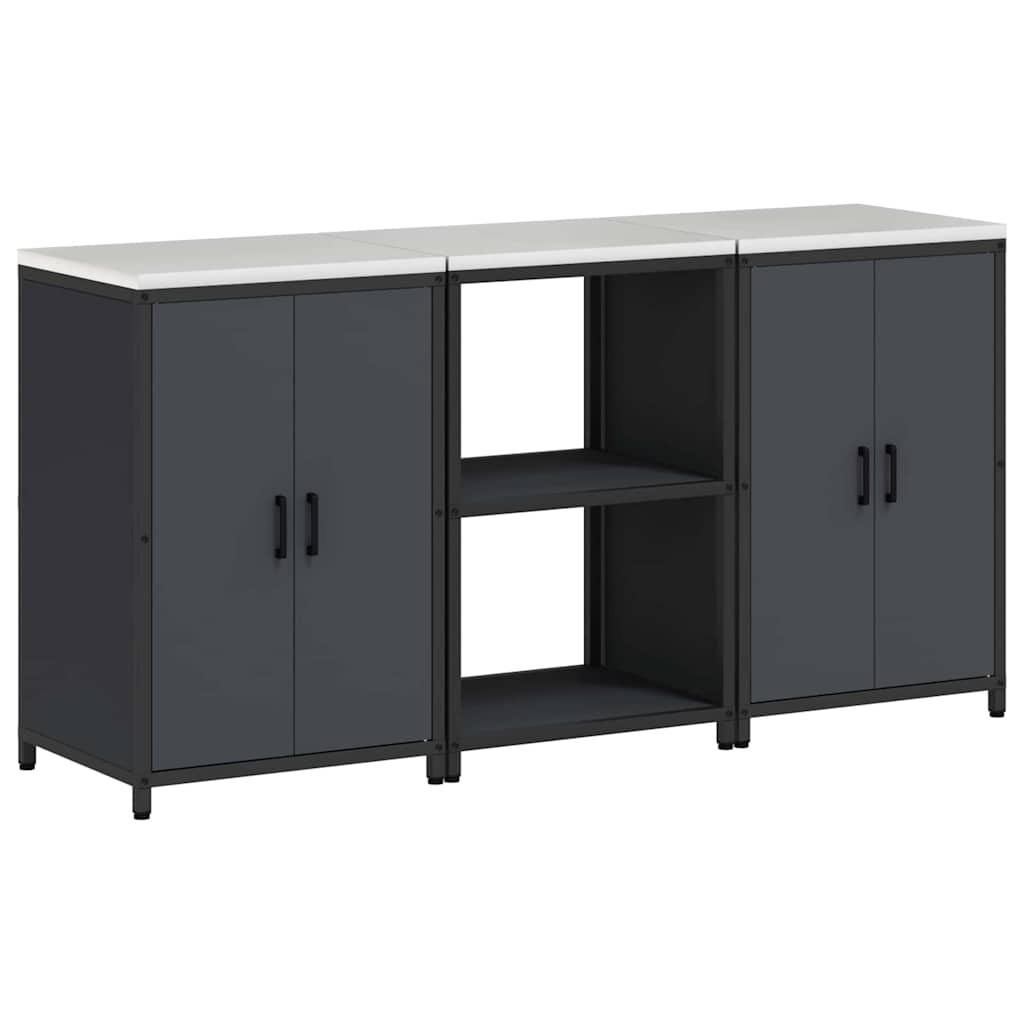 Set di Stoccaggio per Cucina con lo scaffale 3 pcs Antracite