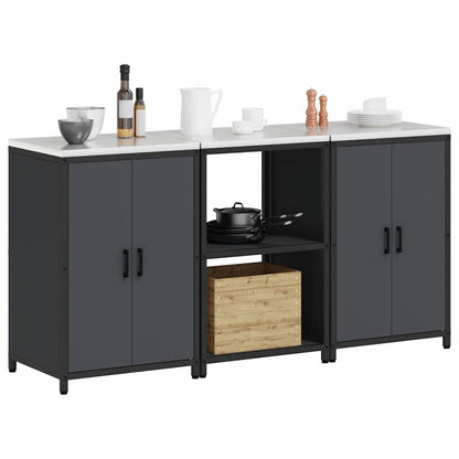 Set di Stoccaggio per Cucina con lo scaffale 3 pcs Antracite
