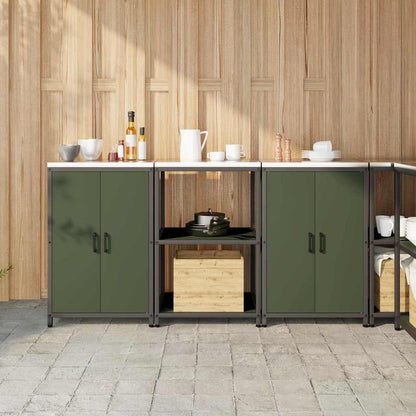 Set di Stoccaggio per Cucina con lo scaffale 3 pcs Verde oliva
