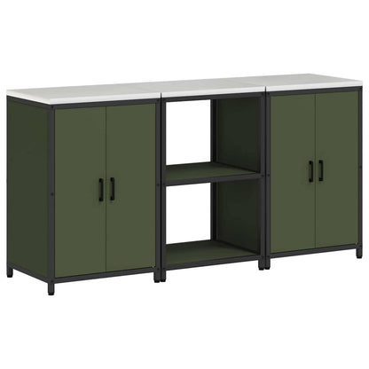 Set di Stoccaggio per Cucina con lo scaffale 3 pcs Verde oliva