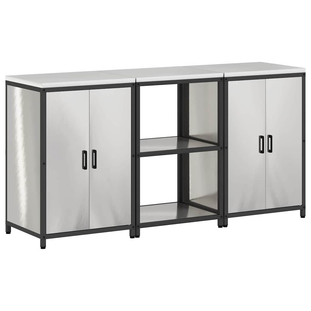 Set di Stoccaggio per Cucina 3 pcs Argento Acciaio inossidabile
