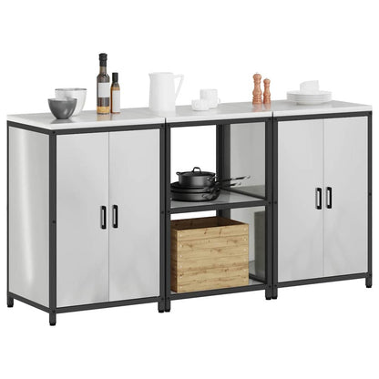 Set di Stoccaggio per Cucina 3 pcs Argento Acciaio zincato