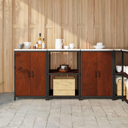 Set di Stoccaggio per Cucina con lo scaffale 3 pcs Ruggine